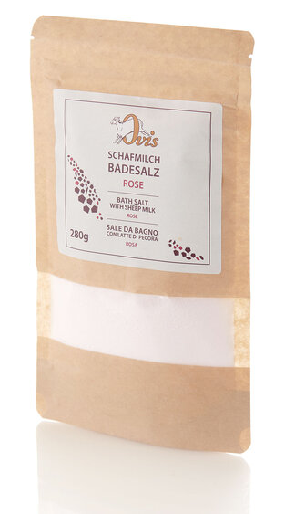 Schafmilch-Badesalz Rose im Glas 280 g