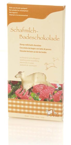 Ovis Badeschokolade Rose 16 x 7,5 cm 110 g