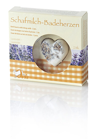 Ovis Badeherzen Lavendel 3 cm 18 g Box= 2 Stk.
