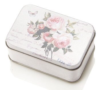 Blechdose Rosen 10,2 x 7 x 4,6 cm